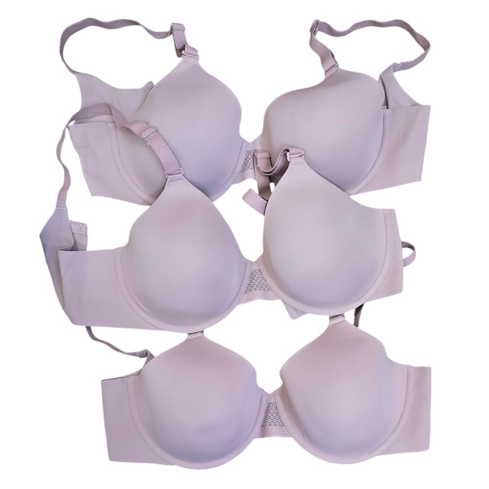 Bali 36D Ultimate Smoothing Lightweight T-Shirt Bra Lavender - Lot of 3 - DF4481
